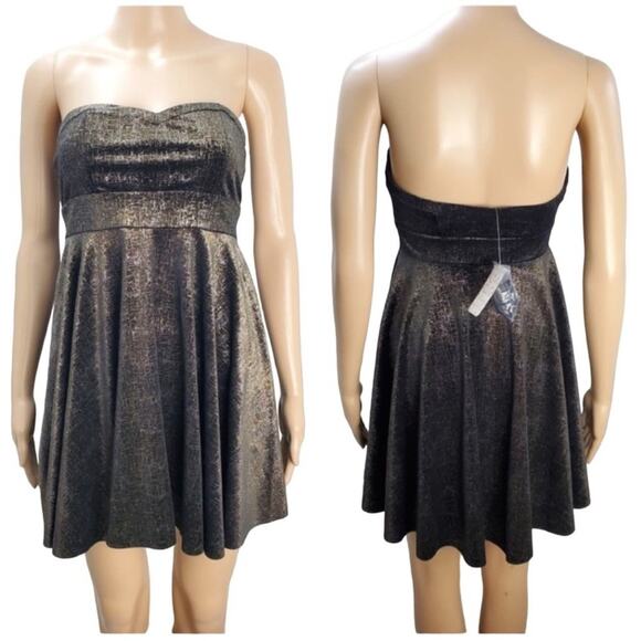 Free People Dresses & Skirts - New Free People Shattered Velvet Strapless Party Mini Dress